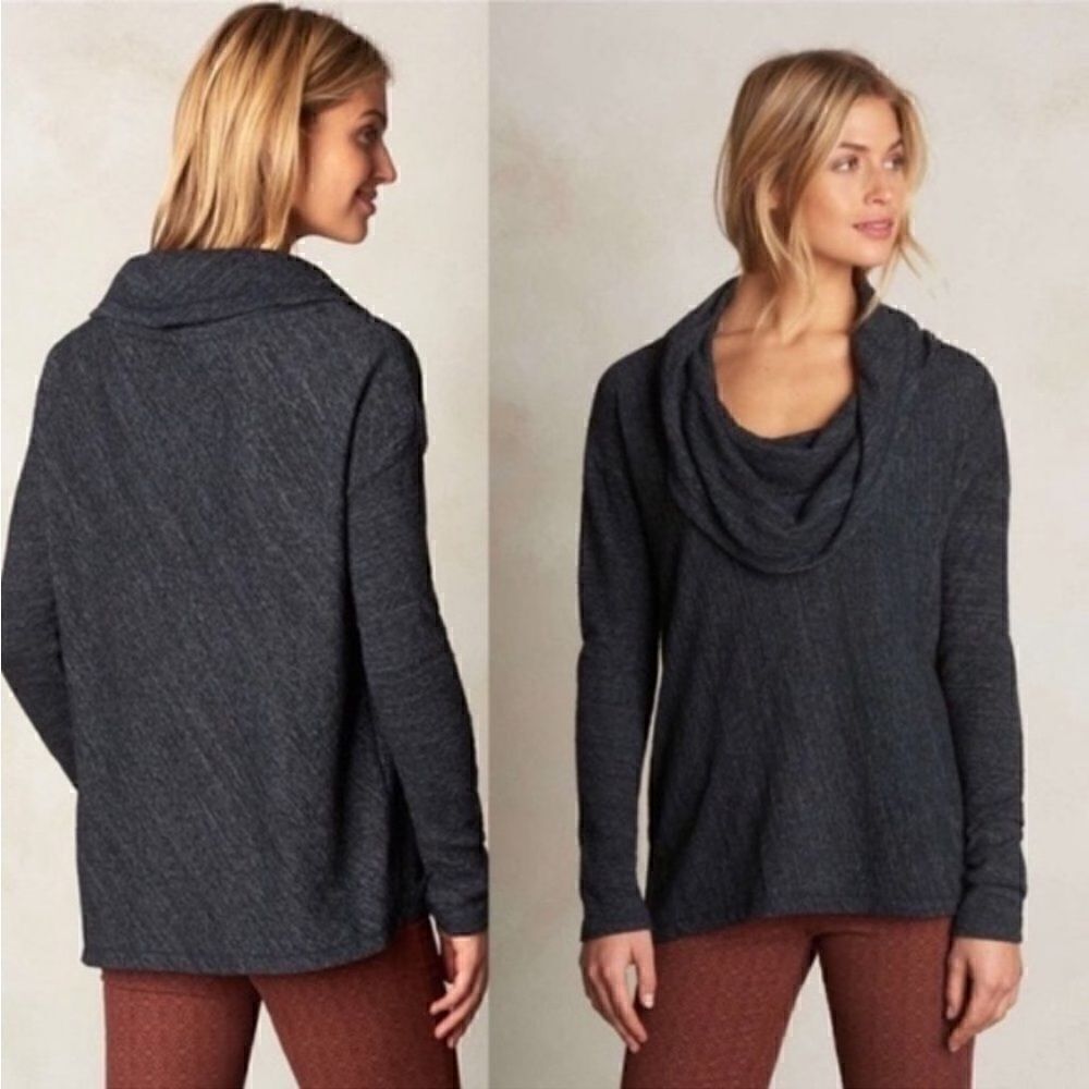 PRANA Ginger Cowl Neck Pullover Sweatshirt Long Sleeve Dark Gray Women’s Size S